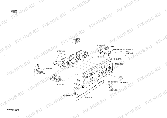 Взрыв-схема плиты (духовки) Siemens HU6004 - Схема узла 02