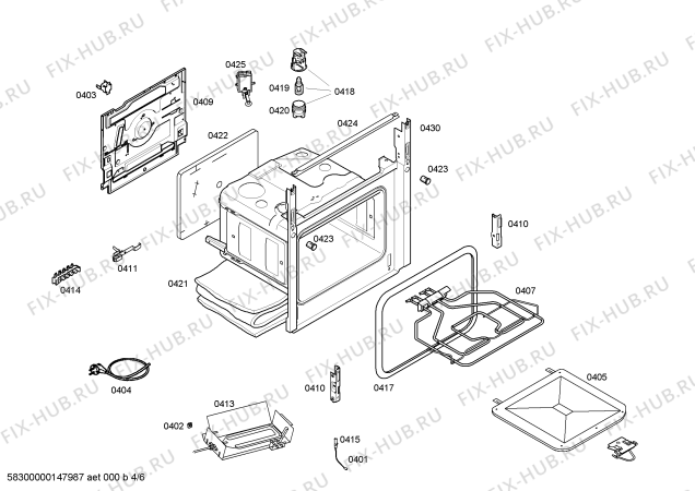 Взрыв-схема плиты (духовки) Bosch HGG34W355R - Схема узла 04