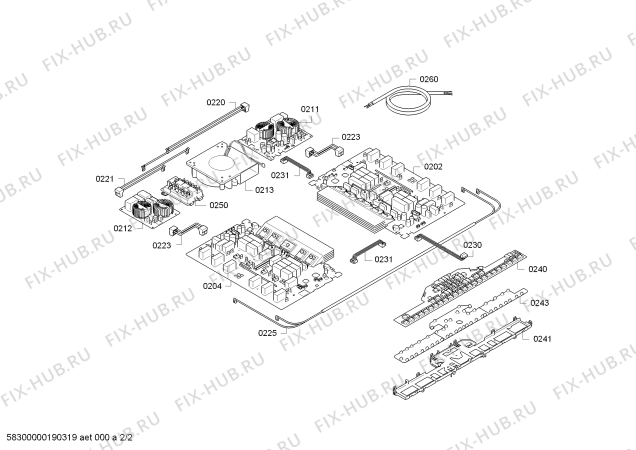 Взрыв-схема плиты (духовки) Bosch PXY601DC1E - Схема узла 02