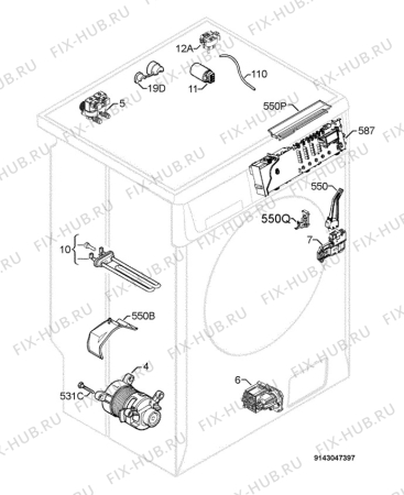 Взрыв-схема стиральной машины Privileg 00641572_21116 - Схема узла Electrical equipment 268