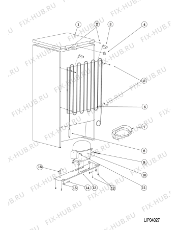 Взрыв-схема холодильника Indesit TIA17GA (F078106) - Схема узла