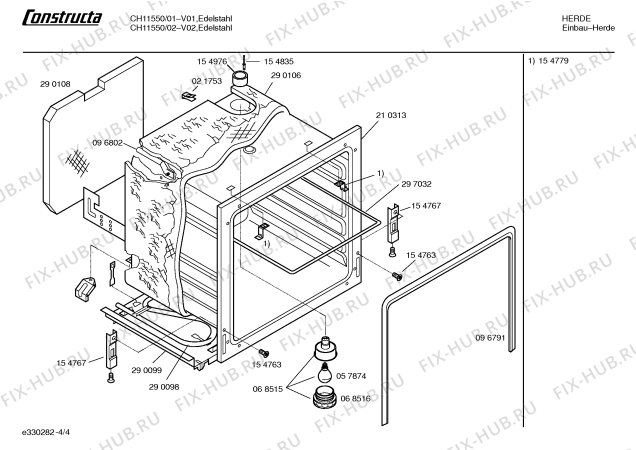 Взрыв-схема плиты (духовки) Constructa CH11550 - Схема узла 04