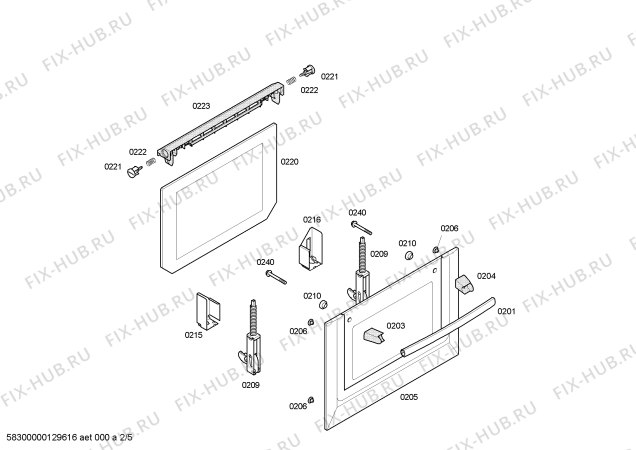 Схема №3 HEV42S320 Horno bosch pol.mltf_basc.blanc.reloj et с изображением Передняя часть корпуса для плиты (духовки) Bosch 00442837