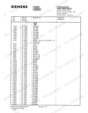 Схема №3 FS985M4FF с изображением Инструкция по эксплуатации для телевизора Siemens 00530612