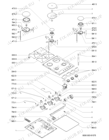 Схема №1 AKM 264/WH с изображением Втулка для плиты (духовки) Whirlpool 481244039143