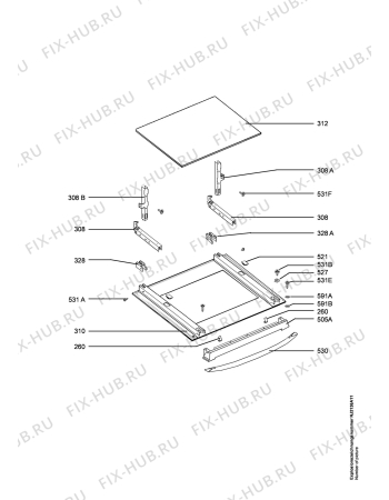Взрыв-схема плиты (духовки) Juno JEH1101E - Схема узла Door 003