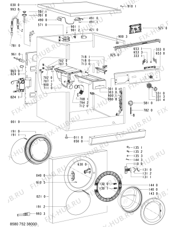 Схема №1 LOE 6052/1 с изображением Декоративная панель для стиралки Whirlpool 480111102246