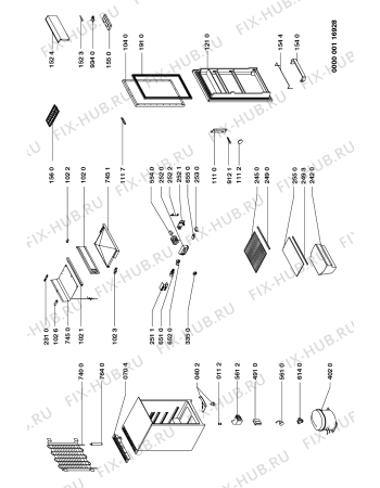 Схема №1 T 1506/0 WS с изображением Рукоятка для холодильной камеры Whirlpool 481949878302