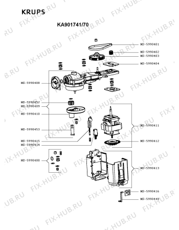 Взрыв-схема кухонного комбайна Krups KA901741/70 - Схема узла SP003142.0P2