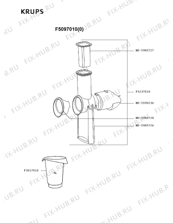 Схема №1 F5027020(0) с изображением Крышка для электроблендера Krups MS-5985719