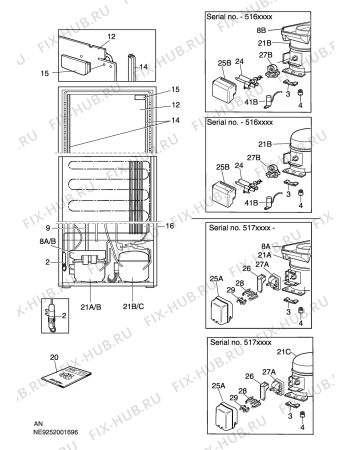 Взрыв-схема холодильника Rosenlew RJP752 - Схема узла C10 Cold, users manual