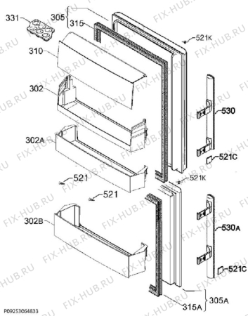 Взрыв-схема холодильника Electrolux EN3613JOX - Схема узла Door 003