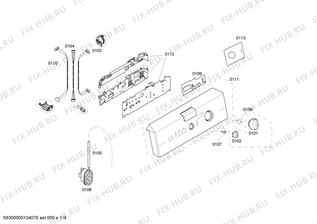 Схема №1 WOP2451SN WOP2451 с изображением Панель для стиралки Bosch 00440755