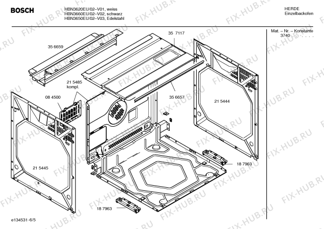 Схема №2 HBN3660EU с изображением Инструкция по эксплуатации для плиты (духовки) Bosch 00582820
