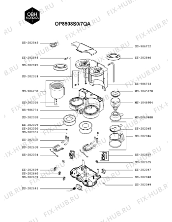Схема №1 OP8508S0/7QA с изображением Элемент корпуса для кофеварки (кофемашины) Seb SS-986733