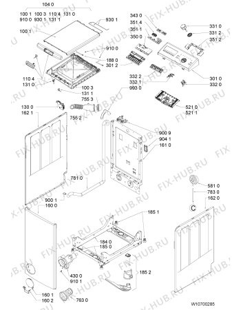 Схема №1 WTLS 70712 с изображением Модуль (плата) для стиральной машины Whirlpool 481010593852