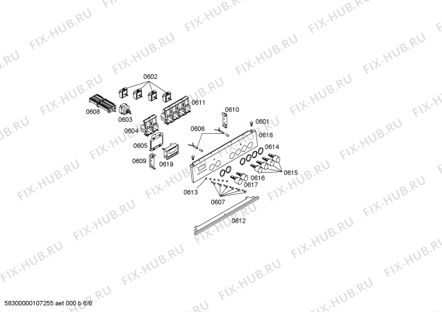 Схема №1 HSN972MEU с изображением Ручка управления духовкой для плиты (духовки) Bosch 00418606