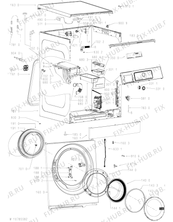 Схема №1 FSCR80430 с изображением Модуль (плата) для стиралки Whirlpool 481010771628