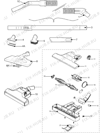 Взрыв-схема пылесоса Hugin HN4000 - Схема узла Hose