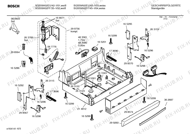 Схема №1 SGS59A02EU с изображением Инструкция по эксплуатации для электропосудомоечной машины Bosch 00586667