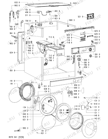 Схема №1 AWO/D 041 с изображением Обшивка для стиральной машины Whirlpool 481245310745