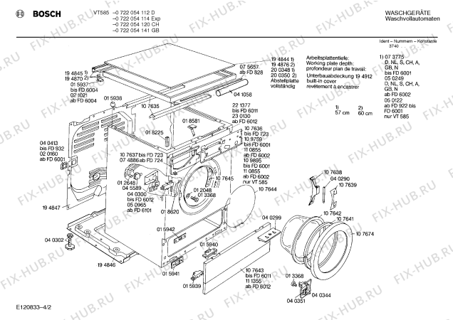 Взрыв-схема стиральной машины Bosch 0722054112 VT585 - Схема узла 02