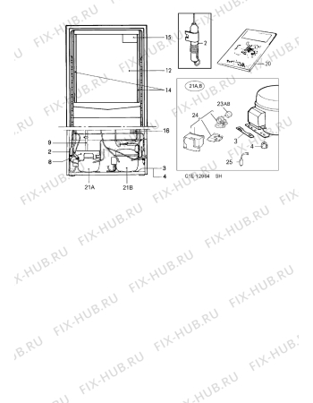 Взрыв-схема холодильника Elektro Helios KF4127 - Схема узла C10 Cold, users manual