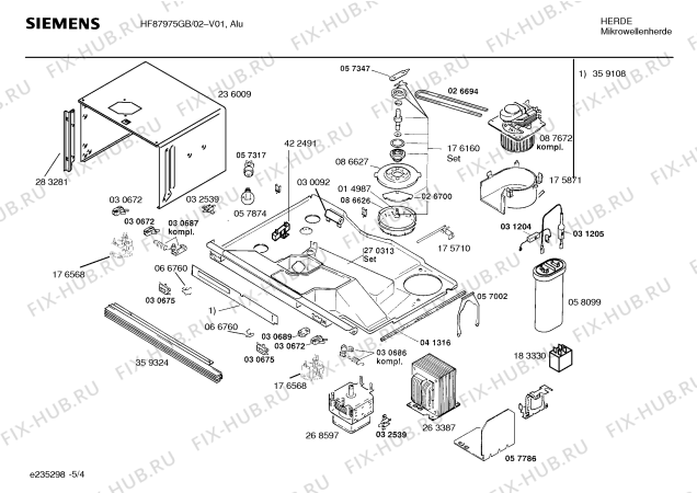 Схема №1 HF87975NL с изображением Панель для свч печи Siemens 00359325