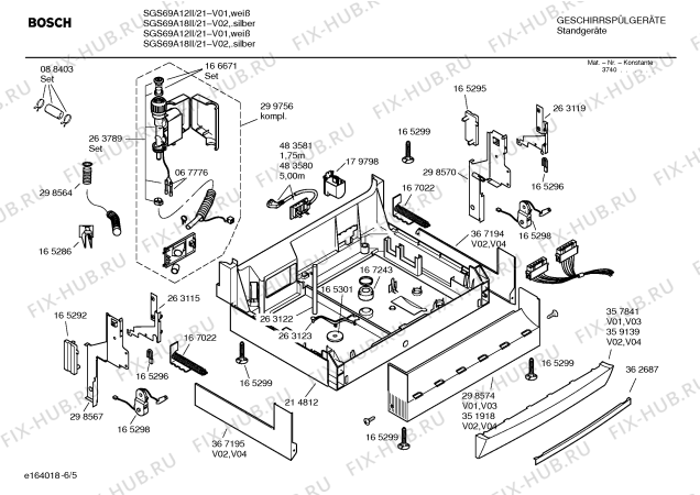 Схема №2 SGS69A12II Logixx Easy с изображением Передняя панель для посудомоечной машины Bosch 00432103