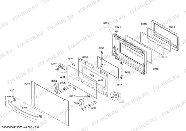 Схема №1 3HT458X с изображением Переключатель для плиты (духовки) Bosch 00607670
