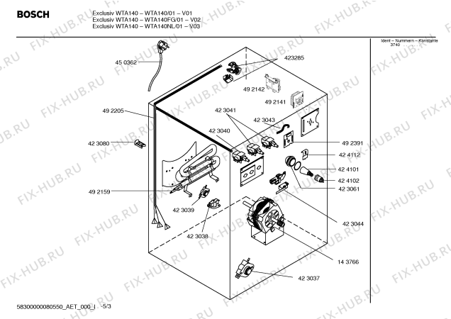 Схема №1 WTA140NL Exklusiv WTA140 с изображением Инструкция по установке и эксплуатации для сушильной машины Bosch 00588484