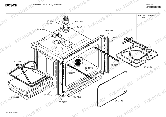 Взрыв-схема плиты (духовки) Bosch HBN3551IL - Схема узла 03