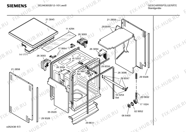Взрыв-схема посудомоечной машины Siemens SE24630GB - Схема узла 03