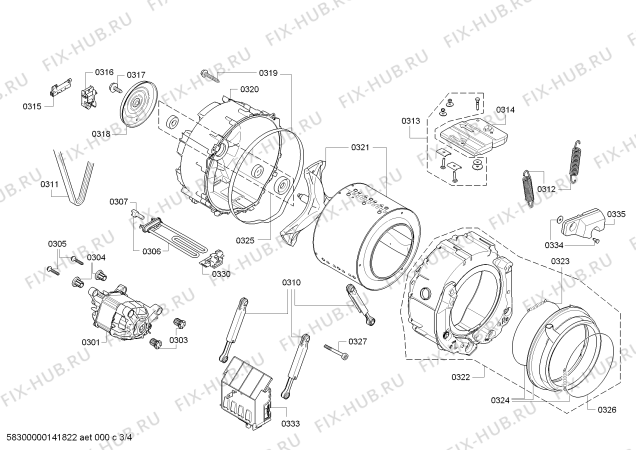 Схема №1 WM16S472DN с изображением Силовой модуль для стиралки Siemens 00701836