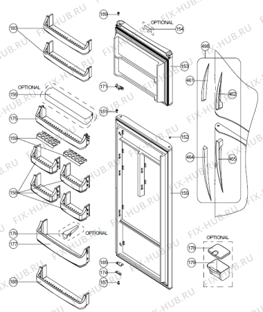Схема №1 NRF71432W (197286, GN465MCEX.STK) с изображением Крышка дверной полки для холодильника Gorenje 243290
