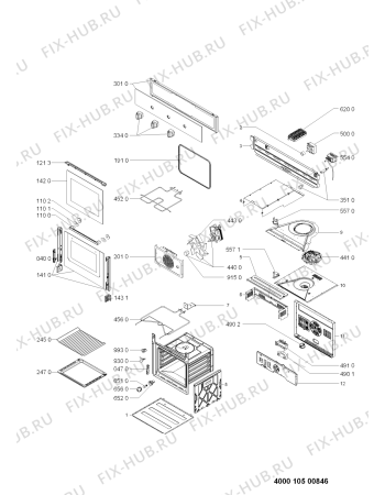 Схема №1 AKS 290/WH с изображением Панель для плиты (духовки) Whirlpool 481010499884