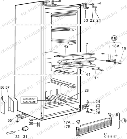 Взрыв-схема холодильника Upo FF8449 - Схема узла C10 Cabinet
