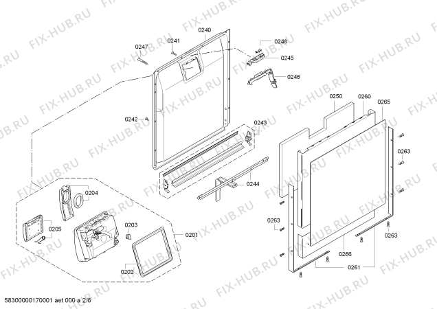 Взрыв-схема посудомоечной машины Bosch SMD53M86EU - Схема узла 02