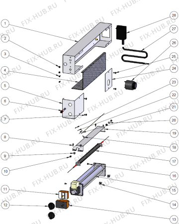Взрыв-схема шкафа для подогрева посуды Asko ODW8111S (414697, TIR135C) - Схема узла 02