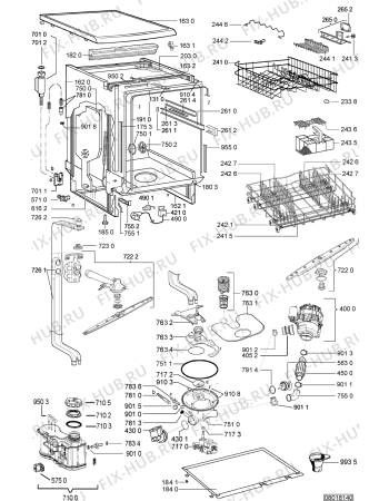 Схема №2 ADP 6639 WH с изображением Панель для электропосудомоечной машины Whirlpool 480140100741