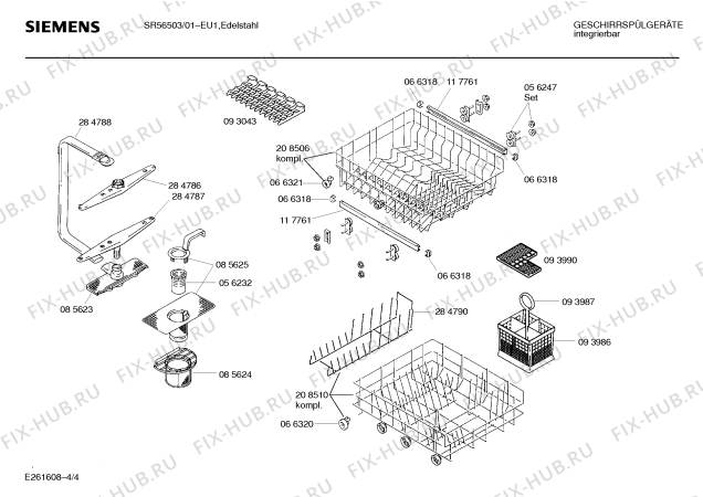 Взрыв-схема посудомоечной машины Siemens SR56503 - Схема узла 04