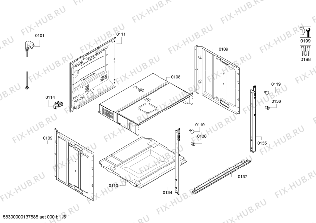 Схема №2 B95F42N0MK с изображением Панель управления для духового шкафа Bosch 00671511