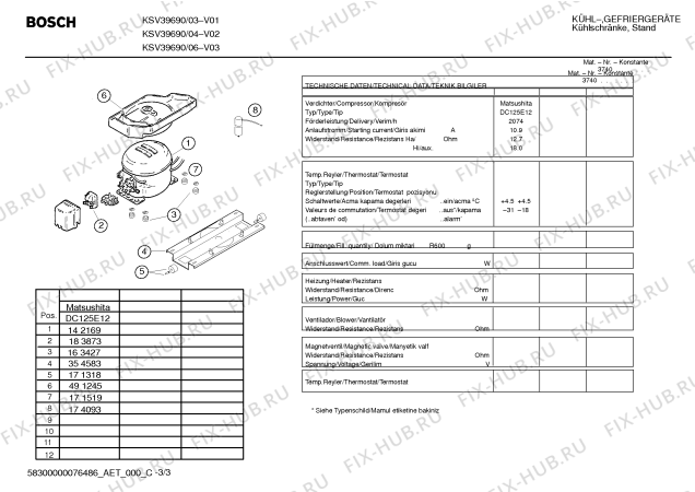 Взрыв-схема холодильника Bosch KSV39690 - Схема узла 03