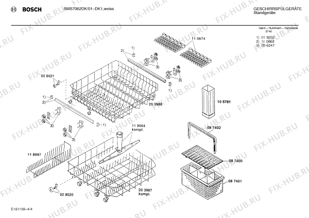 Взрыв-схема посудомоечной машины Bosch SMS7062DK - Схема узла 04