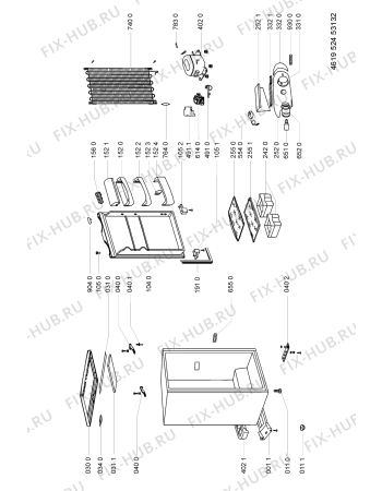 Схема №1 ARC08207 (F091180) с изображением Наставление для холодильной камеры Indesit C00346300