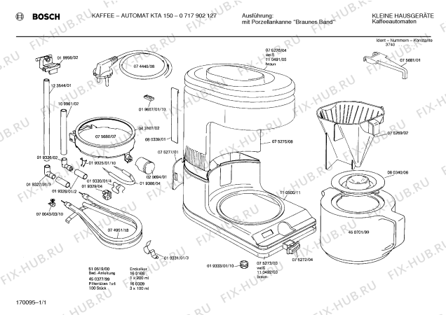 Схема №1 0717902150 KTA155 с изображением Переключатель для кофеварки (кофемашины) Bosch 00075272