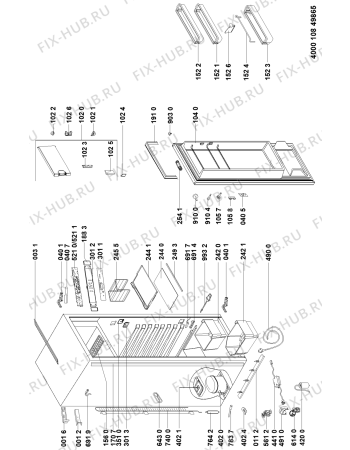 Схема №1 KGI 2920/B/1-L с изображением Корпусная деталь для холодильника Whirlpool 481245298281