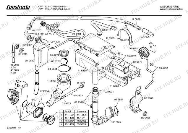 Схема №2 CW15030IL CW1503 с изображением Программная индикация для стиральной машины Bosch 00069497