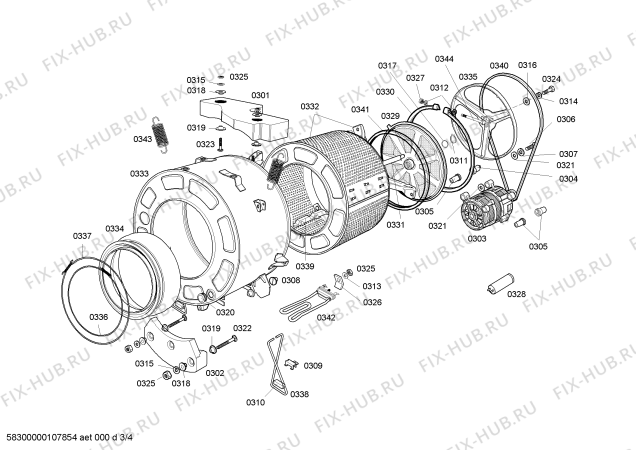 Схема №1 WFA106Q31N EURO 600 THERMO 220V/50HZ с изображением Втулка для стиралки Bosch 00185743
