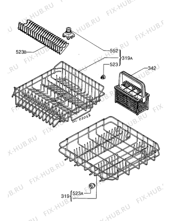 Взрыв-схема посудомоечной машины Castor CDW41 - Схема узла Baskets, tubes 061